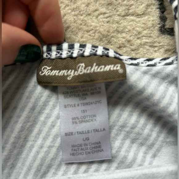 Tommy Bahama, Maxi Tank top dress black and white stripes, size large - Picture 6 of 11